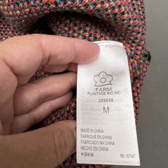 NWT Farm Rio Multicolored Tropical Garden Mock Neck Sweater Dress Size Medium - Picture 11 of 13